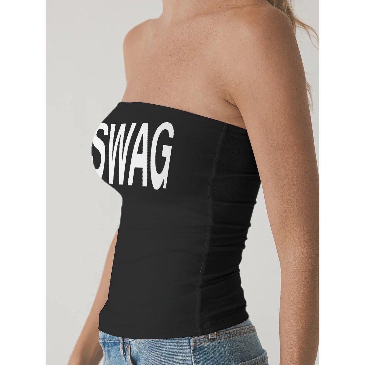 #Swag Strapless Tube Top - Black - Image 2