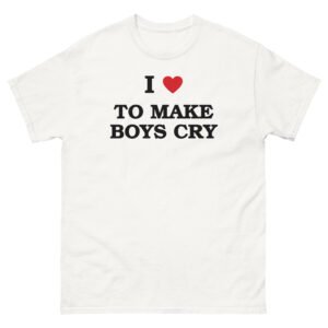 I Love To Make Boys Cry Tee - White
